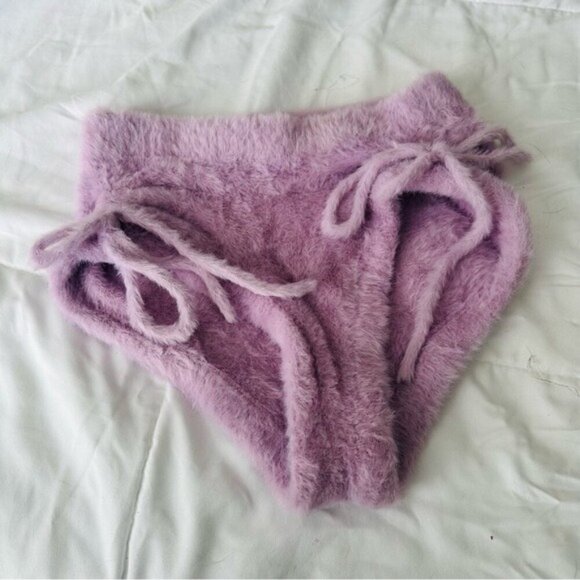 For Love And Lemons Faux Mohair Short Lavender Cozy Knit  Size Small NWOT - Picture 2 of 8